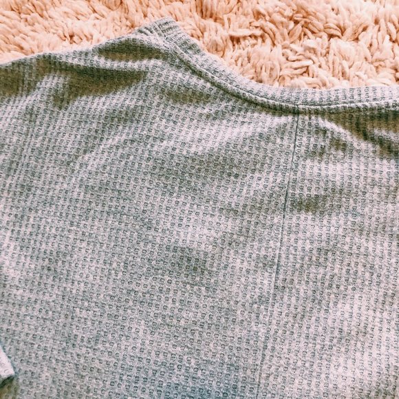 Colsie Gray Waffle Button-Up, Open Cardigan - Picture 12 of 12